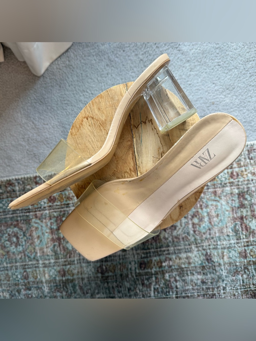 Zara lucite heels clear sandals- size 39 - Picture 2 of 2